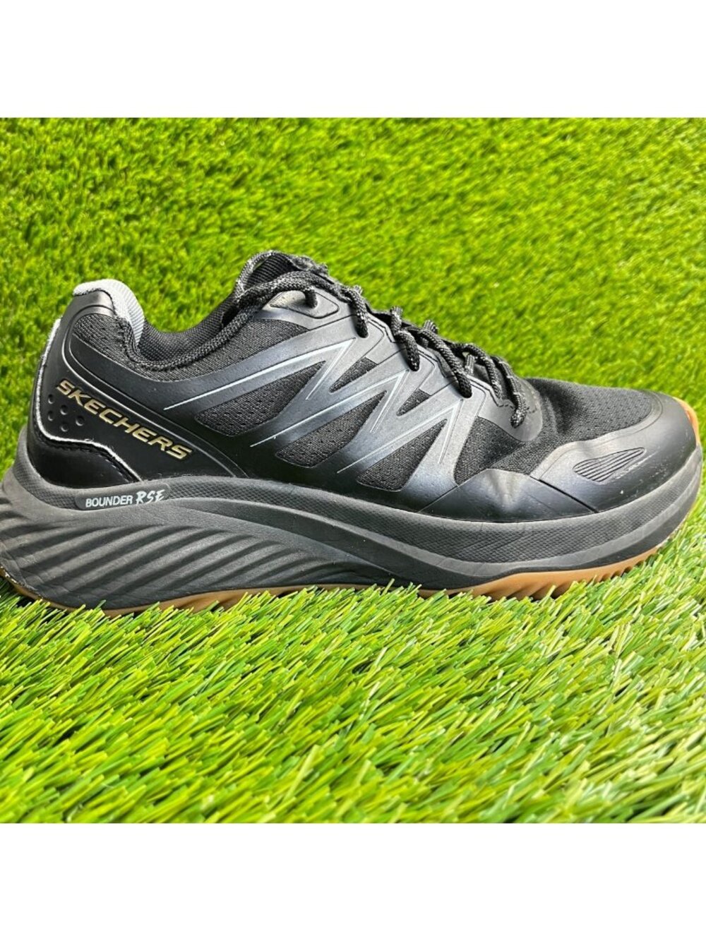 Skechers Bounder RSE Zoner Mens Size 6.5 Black Brown Running Shoes Sneakers - Picture 1 of 12